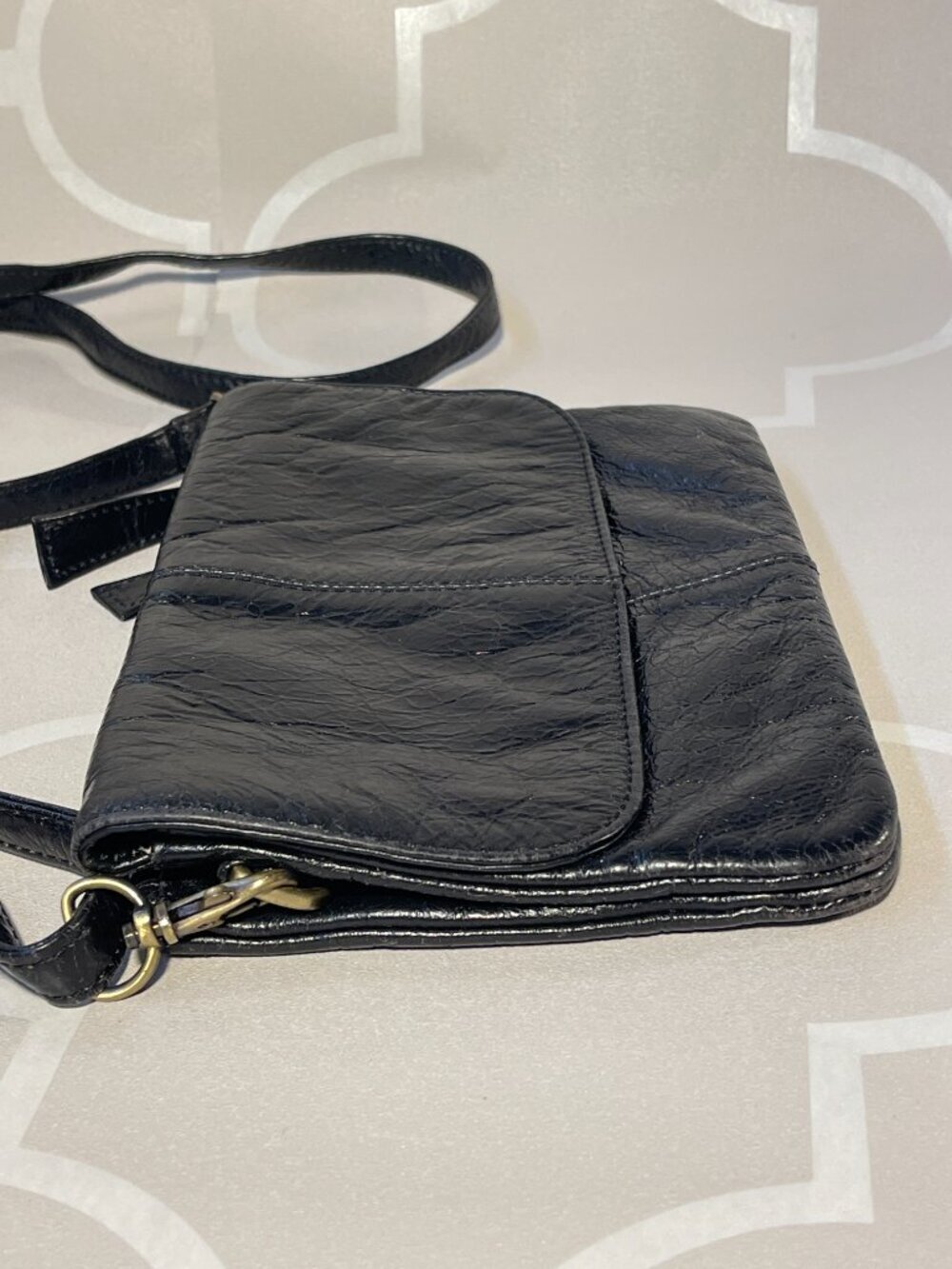 Latico Black Patent Leather Crossbody Bag | Multi-Pocket Organizer Purse - Picture 2 of 11